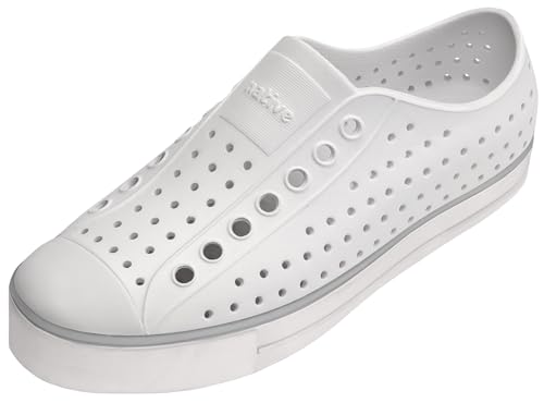 Native Shoes Unisex Jefferson Arc Wanderfoam Sneakers - Shell White & Whisper White, US 7 Women / US 5 Men