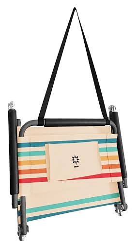XL Rainbow Neso Beach Chair - Portable Foldable Recliner with Pockets & Shoulder Strap - 2 Pack