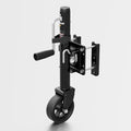 Black Upgraded Spoke Wheel Trailer Jack 1500 lbs, 10" Lift Swivel Stand