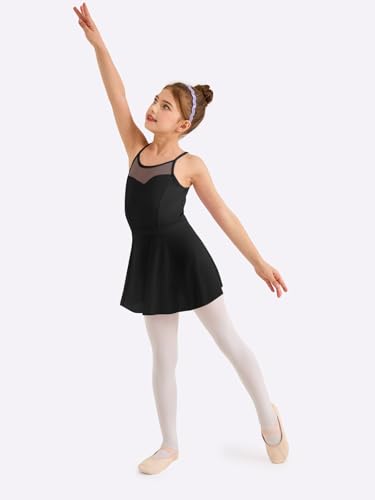 Girls Ballet Leotard with Removable Skirt Toddler Dance Outfit 3T-10Y Black 9-10 Years