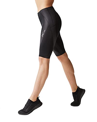 Women's Compression Shorts - Mid Rise, Supportive, Black, Medium
