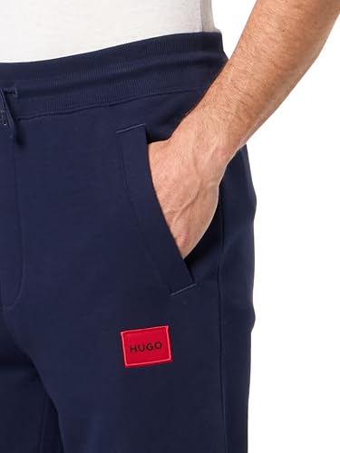 Men's Regular Fit Square Logo Jersey Joggers - Small, Evening Blue