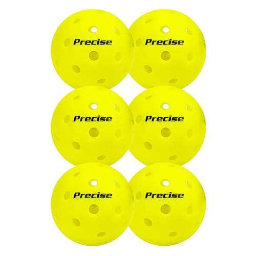 Outdoor Pickleball Balls - Yellow, 6 Balls, USAPA Approved, Durable & High Visibility