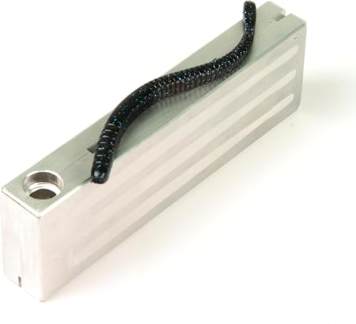 Aluminum Soft Plastic Lure Mold for Fishing Baits - 3 Cavity, 6" Roboworm Fat Tail