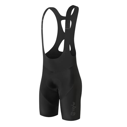 Men's Cycling Bib Shorts - Elastic Interface Padded Biking Shorts, Breathable, X-Large Black