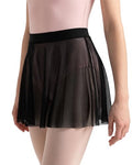 Women Ballet Skirt Chiffon Wrap Dance Skirt Mesh Sheer Pull-On Style - Black, Medium