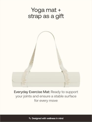 BetterMe Ivory Yoga Mat - Non-Slip Cushioned Pilates & Hot Yoga Exercise Mat