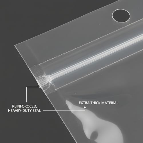 Heavy-Duty Clear Lock Zipper Bait Bags 6.3" x 4.7", Leakproof Dual-Seal for Soft Plastic Lures