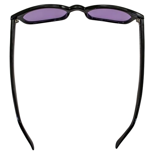 Biker Sunglasses with Purple Lenses and Black Frames - Larger Fit