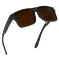 TOROE XL Light Weight TR90 Frame Sunglasses Matte Black with Black Emblem / Brown C4