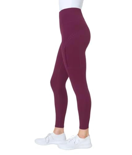 X-Large Women's Moisture-Wicking Cropped Leggings with Side Zip Pockets - Purple