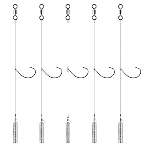 Drop Shot Rig with #2 Hook and 3/16oz Weight - 10 Pack Fishing Tackle