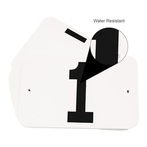 Equestrian Number Set 101-150 with String - Small Rectangular Rider ID Tags, Waterproof, 50 Pack