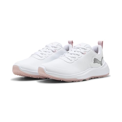 Puma Gruve Sport Junior Golf Shoes - 4 Big Kid / White-Rosy Outlook-Jasmine Flower