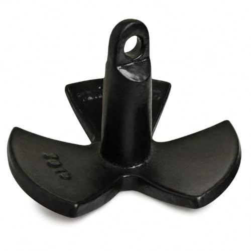 18 lb Vinyl-Coated Cast Iron River Anchor for Freshwater Boats - Durable & Tangle-Free