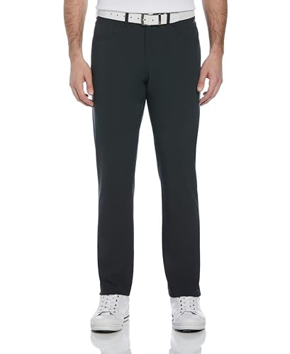 Men's Heather Golf Pants - 42W x 32L Caviar Heather Slim Fit Moisture-Wicking Sun Protection