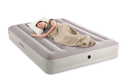 Queen Dura-Beam Mid-Rise Air Mattress with Fiber-Tech & USB Quickfill Pump - Intex
