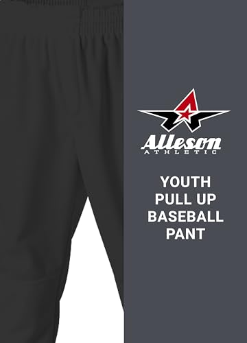 Youth Baseball Pants - Medium Black Pull-On Polyester Athletic Trousers