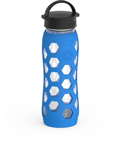 22oz Glass Water Bottle with Leak-Proof Screw Cap - Ocean