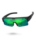 Polarized Fit Over Glasses Sunglasses Men Women MST0075 P1 Black Frame Green Mirrored Lens