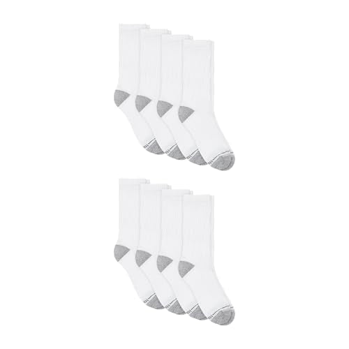 Hanes Men's Crew Socks Pack 6-12 Pairs White Athletic Cushioned Mesh