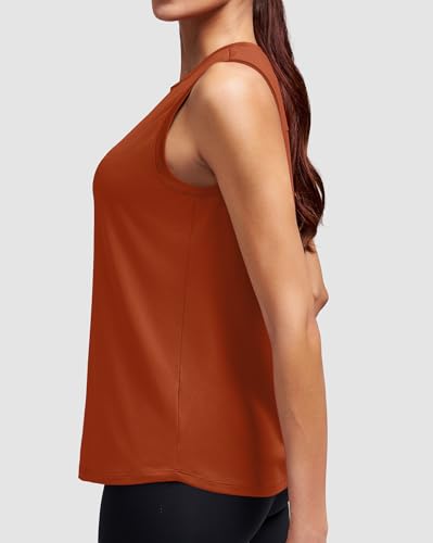 Alaroo Workout Tank Top for Women - Athletic Sleeveless Pilates Outfits - Medium Orange