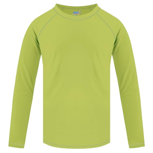 Boys' Long Sleeve UPF 50 Sun Rash Guard for Toddler Kids Water Swimming - Avocado Green 9-10 Years