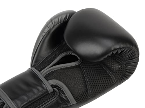 Everlast Powerlock 2 Boxing Gloves 16 oz Black/Gray - Heavy Bag & Training