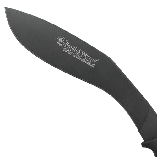 Smith & Wesson Outback SWBH 17in Full Tang Kukri with an 11.9in Stainless Steel Blade and Rubber Handle for Outdoor, Tactical, Survival and EDC