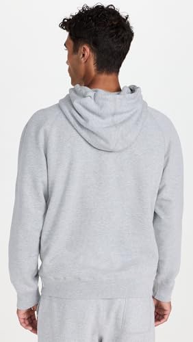 Men's Midweight Terry Hoodie - Heather Grey, Large - Casual Sweatshirt
