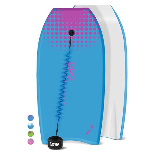 Blue/Purple 37-Inch Bodyboard with Coiled Leash - Lightweight & Durable for All Waves