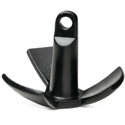 18 lb Vinyl-Coated Cast Iron River Anchor for Freshwater Boats - Durable & Tangle-Free