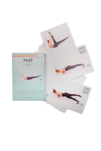 OnlinePilatesClasses Mat Deck 59 Exercise Flash Cards with Video Tutorials for All Levels