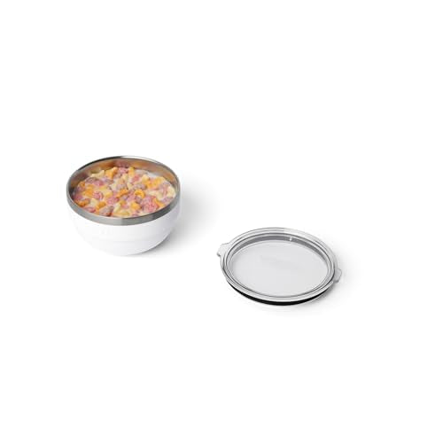 YETI Rambler Insulated Stainless Steel Bowl Pack of 2 - 1 Quart White, Stackable & Nestable