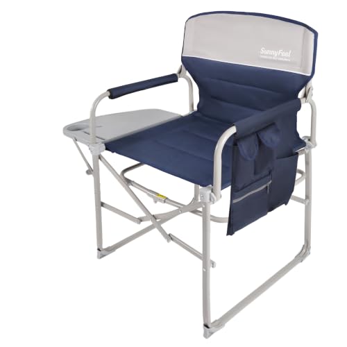 Nabu1-2pc SUNNYFEEL Oversized Camping Director Chair with Side Table & Cup Holder