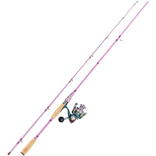 6.9ft Spinning Fishing Rod and Reel Combo for Freshwater Bass Walleye Trout - Colorful, Lightweight
