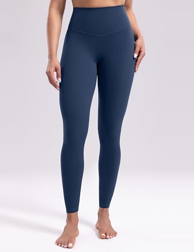 ENERBLOOM Yoga Leggings for Women Hidden Scrunch 25/28 Inches - Navy Blue, Small