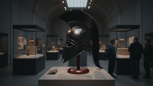 Medieval Greek Corinthian Helmet Replica with Black Plume for Cosplay & Reenactment