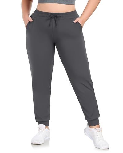 Plus Size Sweatpants for Women - Dark Grey Joggers with Pockets 4X-Large