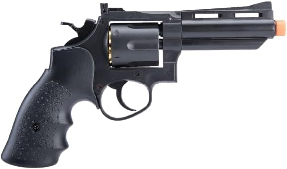 Valken Infinity 357 Airsoft Revolver Pistol - Black Green Gas Gun with 6 Cartridges