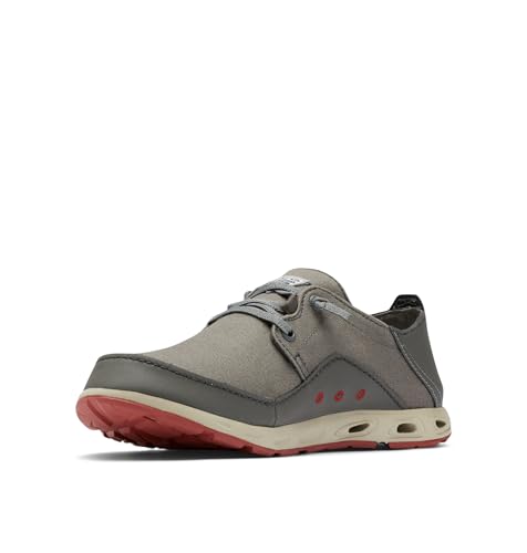 Columbia Men's Bahama Vent Relaxed Boat Shoe - City Grey, Vintage Red 10.5
