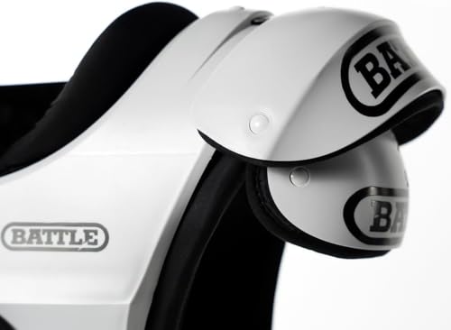 Adult Medium Football Shoulder Pads - White, Battle Sports Defender