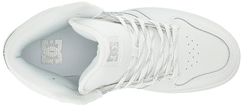 DC Women's Manteca 4 High Top Skate Shoe White/Silver 8