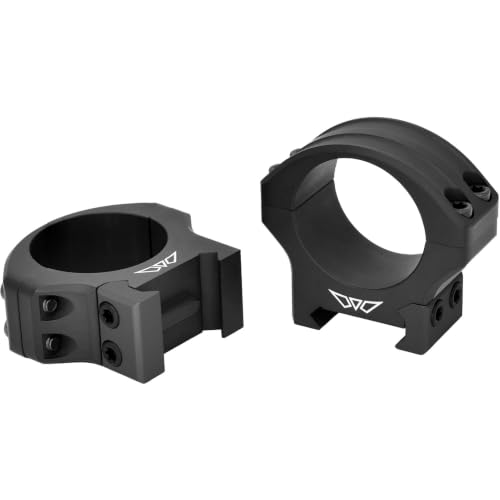 Warne HyperLite 30mm Scope Rings Black Low Profile - Lightweight & Durable
