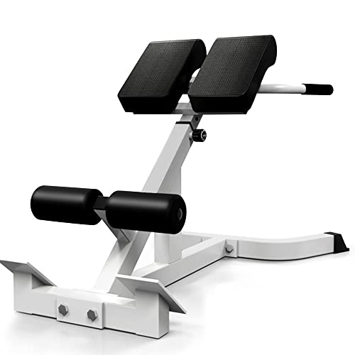 White Roman Chair Back Extension Machine, Adjustable Height & Angle