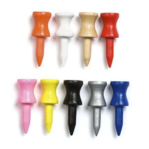 1 1/4" Inch Step Down Golf Tees | Made from Natural Hard Wood | Strong, Light Weight & Biodegradable Material | Pack of 100 Assorted