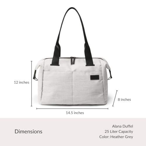 Vooray Alana Duffle Bag with Padded Laptop Sleeve - Heather Grey 25L
