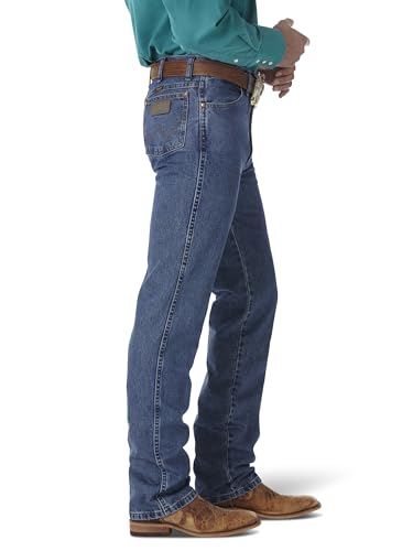 Wrangler Men's Cowboy Cut Slim Fit Jeans 38W x 32L Stonewash