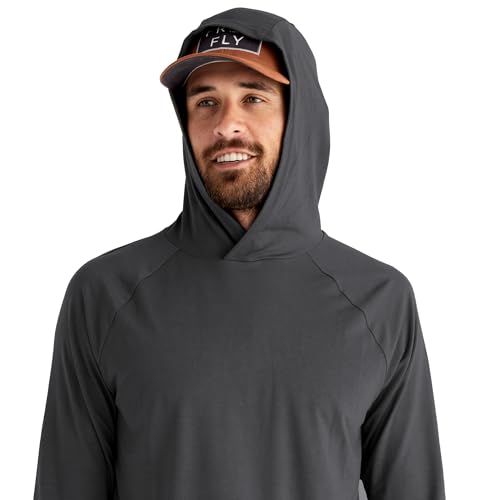 Free Fly Men's Flex Hoodie Medium Black Sand - Comfortable Athletic Wear