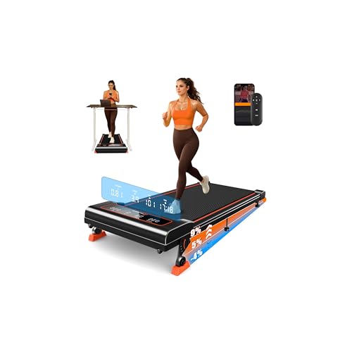 Rockare Tangerine Incline & Decline Under Desk Treadmill - 5 Level, Quiet 2.5HP